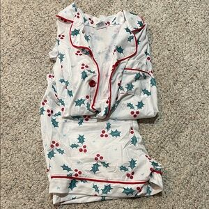 Festive Holly Print Pajama Set